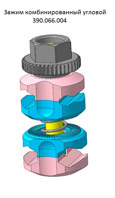 Combined Corner Tube-Tube Clamp, Art. 390.066.004
