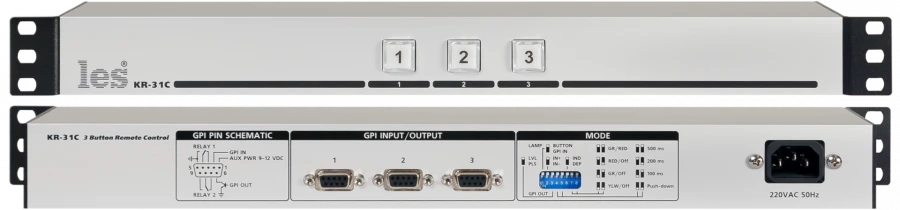 GPI Signal Control Panel with 3 Buttons - Model KR-31C