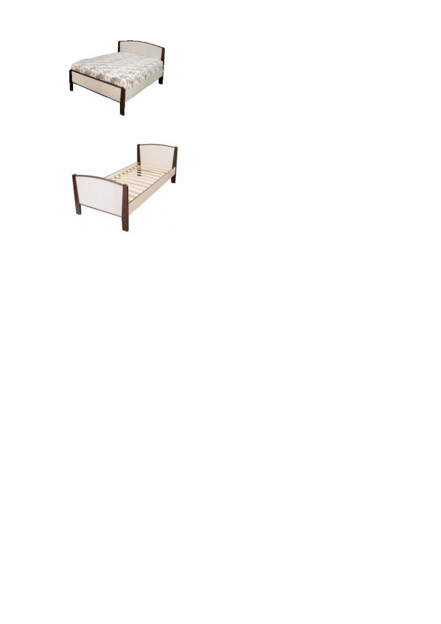 Classic Bed with Birch Wood Legs and Decorative Finishing