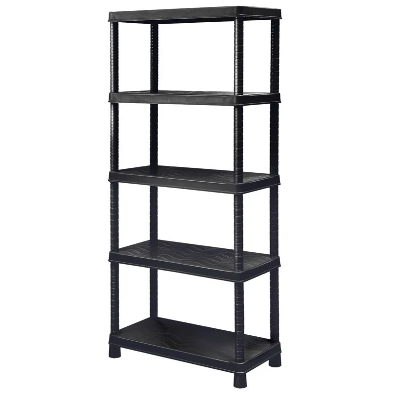 Black Plastic Shelf Unit, 35*70*160 cm