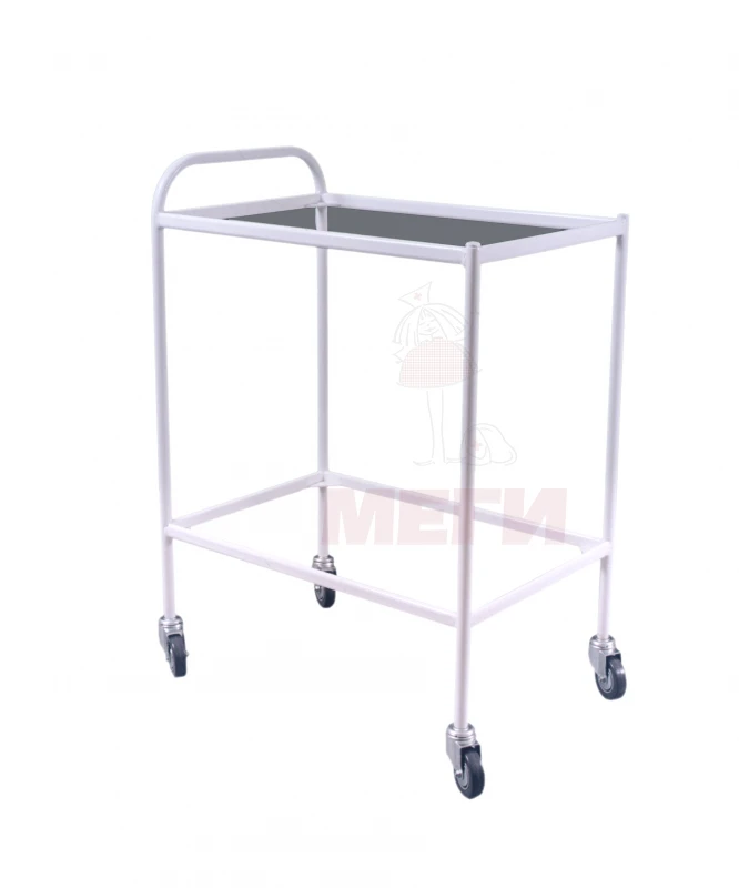Mobile Procedure Table with Two Glass Shelves, Model SPP-01-MSK(501-01)