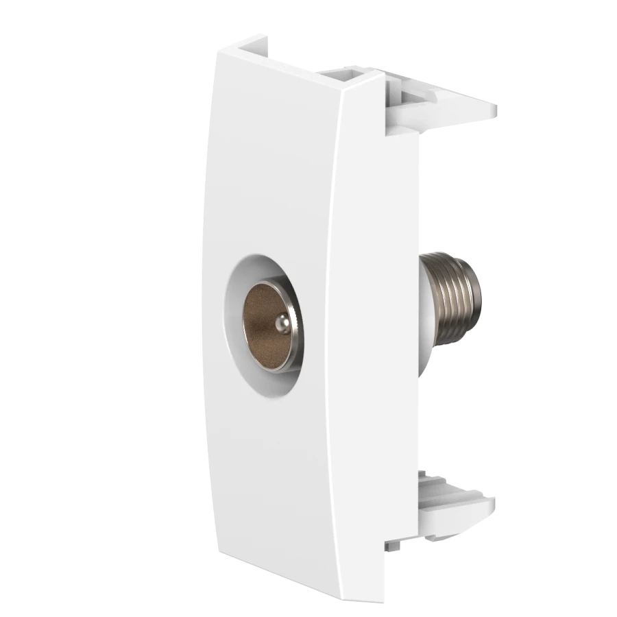 Hidden Installation TV Socket M/F, 1M, White, Art. 6621.0