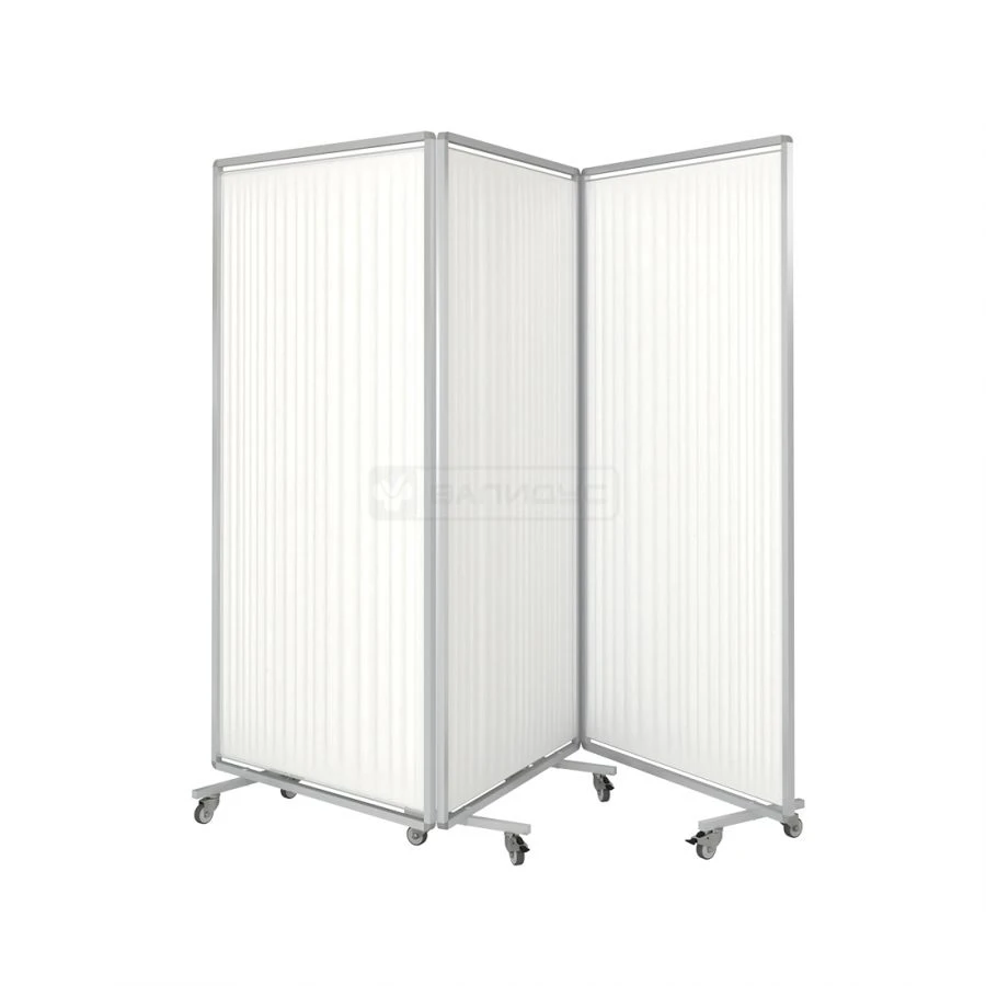 Three-Panel Room Divider with Aluminum Frame - Model SH-3