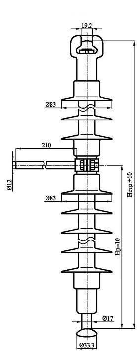 Insulator for Overhead Contact Network, Model PSPKr 100-25/1.1-0.4-NV-GP