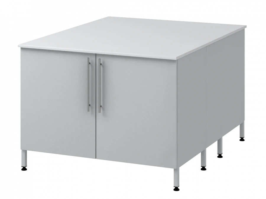 Island Table with Two Metal Support Columns 1200 OTDL