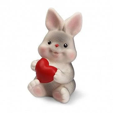 Charming Bunny with Red Heart