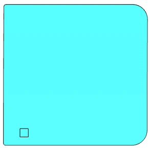 Medium Door Glass for GAZ Business (Color YP, Left) - Code 00531TDR05003