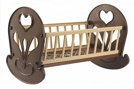Beautiful Chocolate Rocking Bed for Dolls