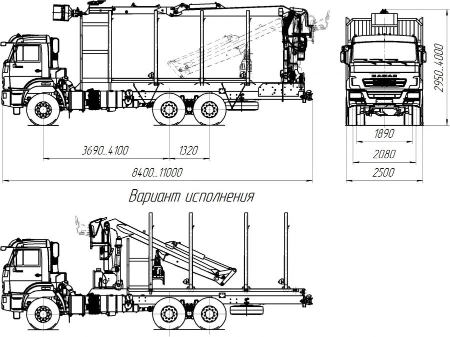 Timber Transport Truck with Crane Model 5908DV