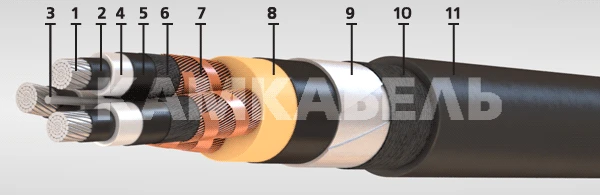 Power Cable with Aluminum Conductors, XLPE Insulation, APvBP2g Model