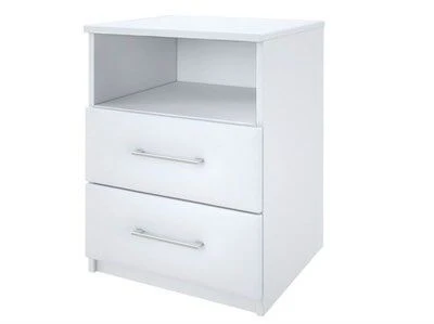 Nightstand with Two Drawers and Open Shelf