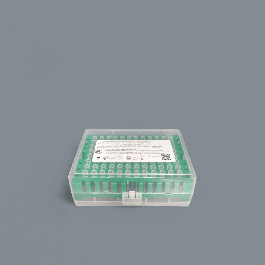 Non-Sterile Polymer Pipette Tips with Filter for 10 µL - 96 pcs