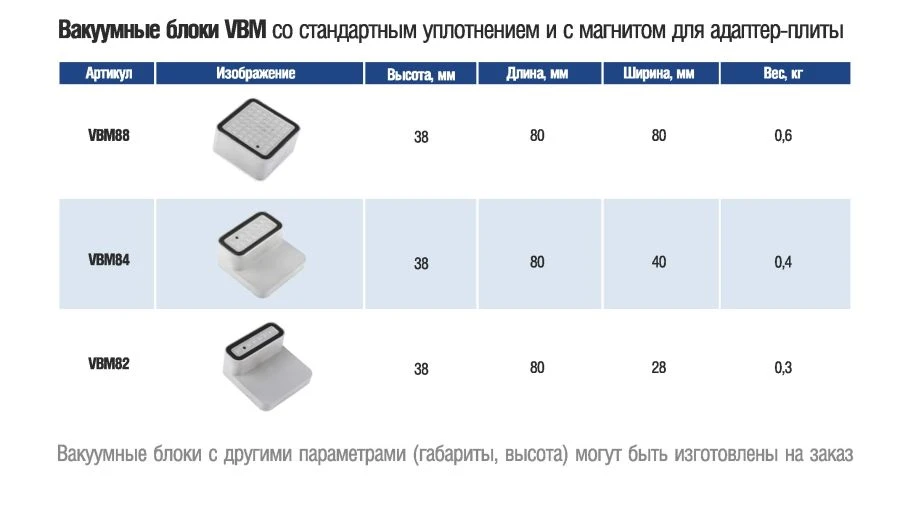 Vacuum Clamping Block for CNC Milling Machines VBM