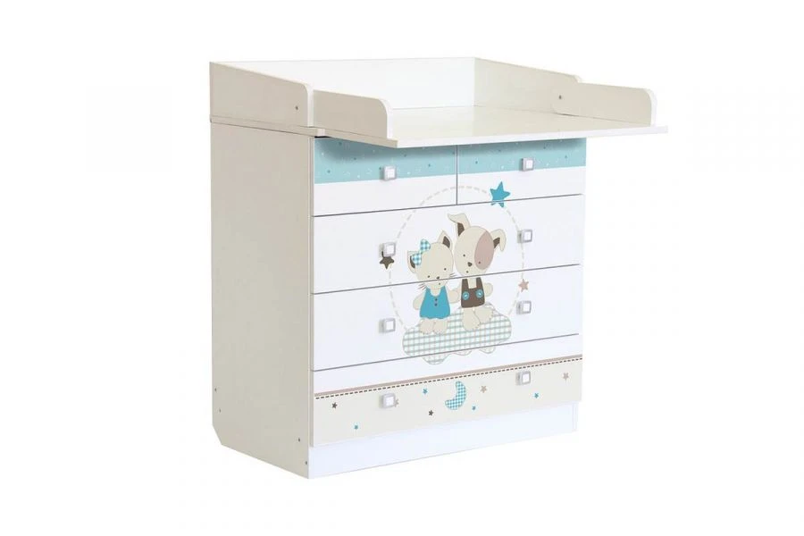 Polini Kids Simple 1780 Changing Table, Best Friends, White
