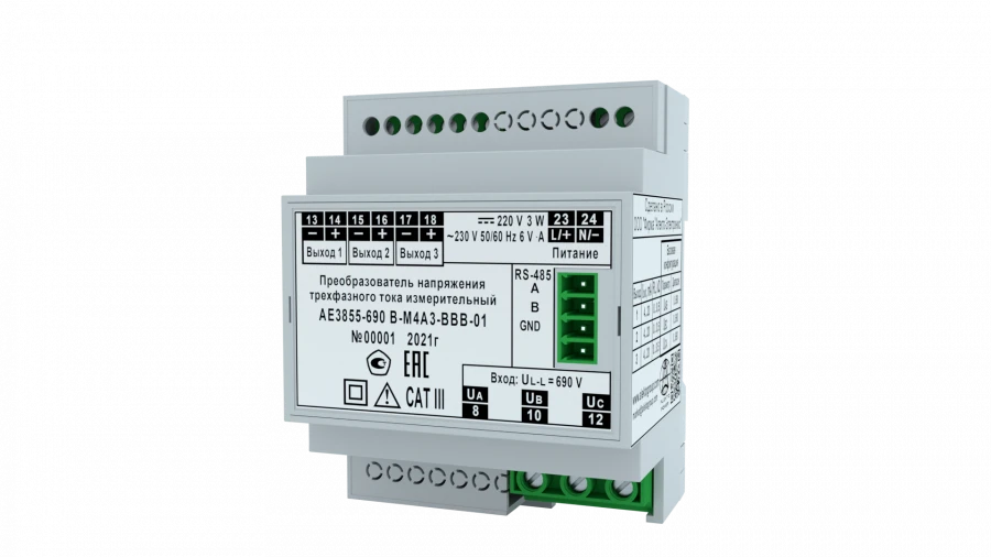 Three-Phase Voltage Converter AE3855 for Electrical Measurement