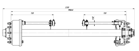Complete Tractor Trailer Axle Assembly PT-23.01.07.00.00