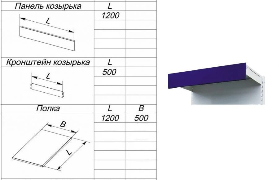Metal Canopy 1200 for TС Series Shelving
