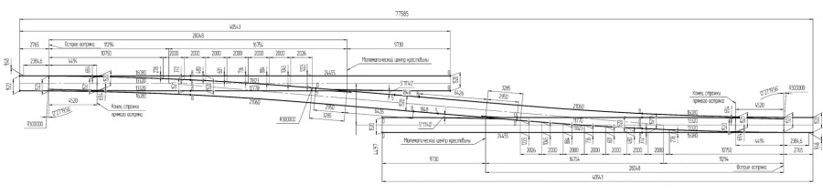 Single Switch Type R65 Model 1/11 for High-Speed Rail on Concrete Beams