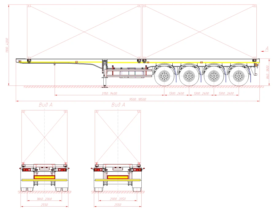 Container Transport Semi-Trailer 98132A (Load Space - Support Frame)