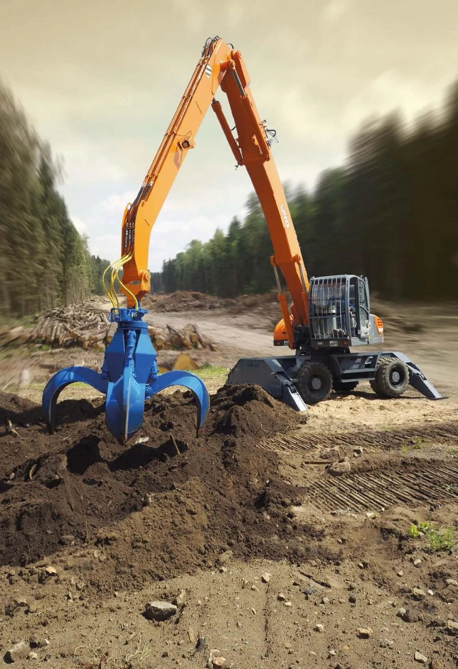 E230WH Wheel Excavator-Loader with Grapple and Rotator