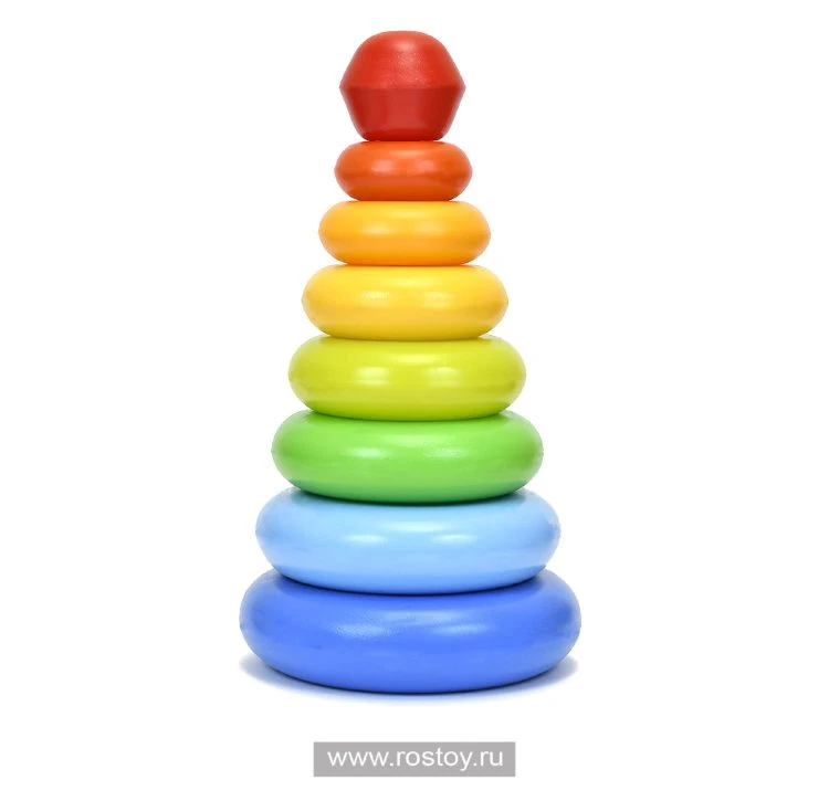 Classic Stacking Pyramid Toy with 7 Rings for Kids
