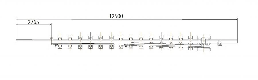 Straight Frame Rail Type R65 with Curved Point for Project 1740.01.010-01