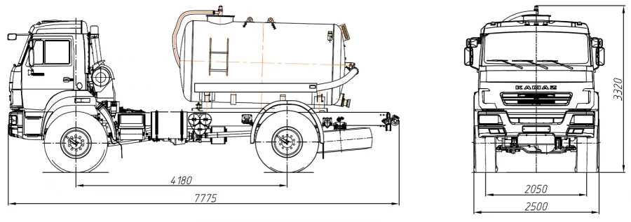 Vacuum Tanker MV 4680D2-40 on KAMAZ 43502-D5 Chassis