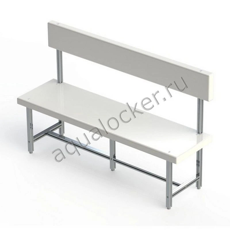 AQUALOCKER Bench with Backrest for Wet Areas