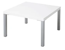 White Coffee Table with Metal Legs, RAL 9003
