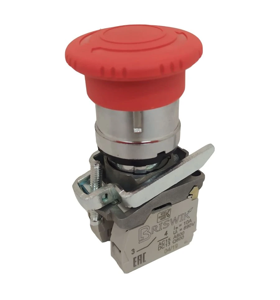 Mushroom Push Button Switch with Lock 22mm Metal (KME 5FS)