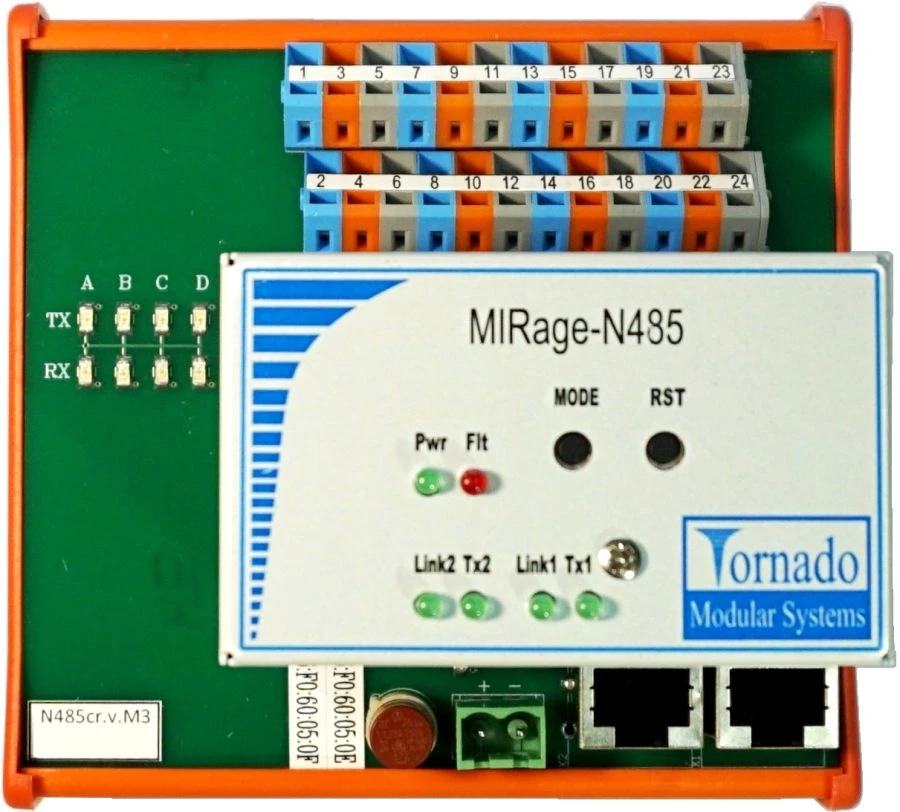 RS-485 Digital Serial Channel Interface Device with 3 Channels RAW/ModBUS and Galvanic Isolation (M)