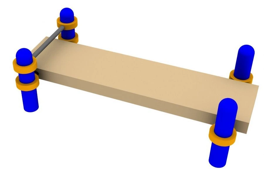 Horizontal Gymnastics Bench with Foot Fixation for Sit-Up Testing