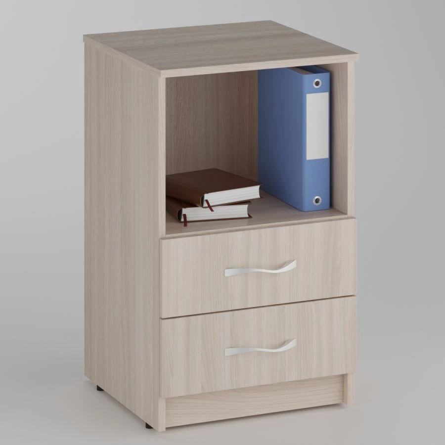 Stationary Cabinet with 1 Shelf and 2 Drawers