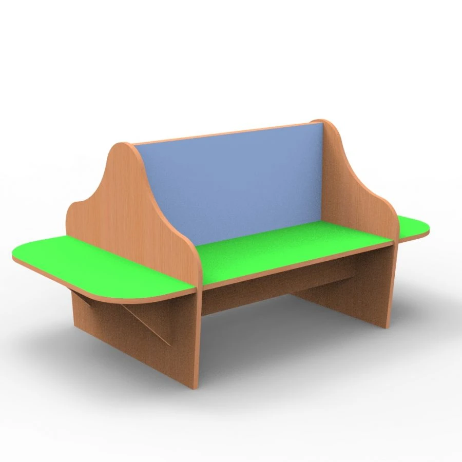 Wooden Double-Sided Bench for Changing Rooms