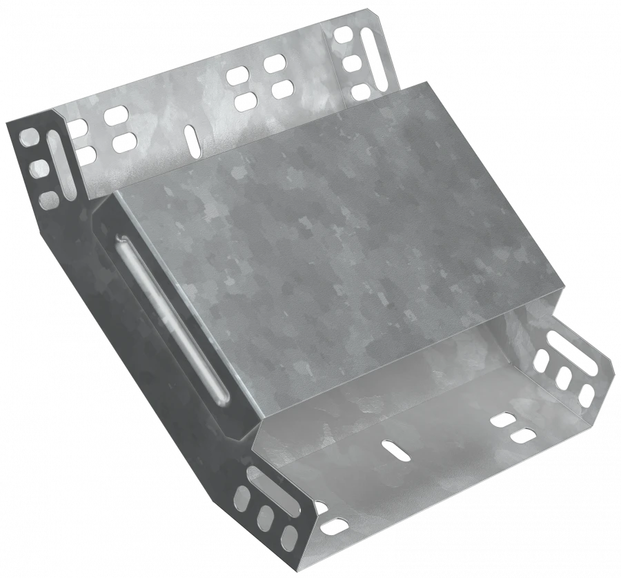 Vertical 45° Internal Turn for Cable Trays, 50x200, CLP3V-050-200-M-HDZ