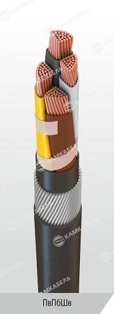 Power Cable with Copper Conductors and Cross-Linked Polyethylene Insulation, 0.66/1 kV, PVPbShv Model