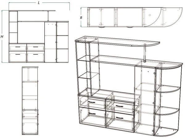 Children's Wall Storage for Toys and Books - Series DS