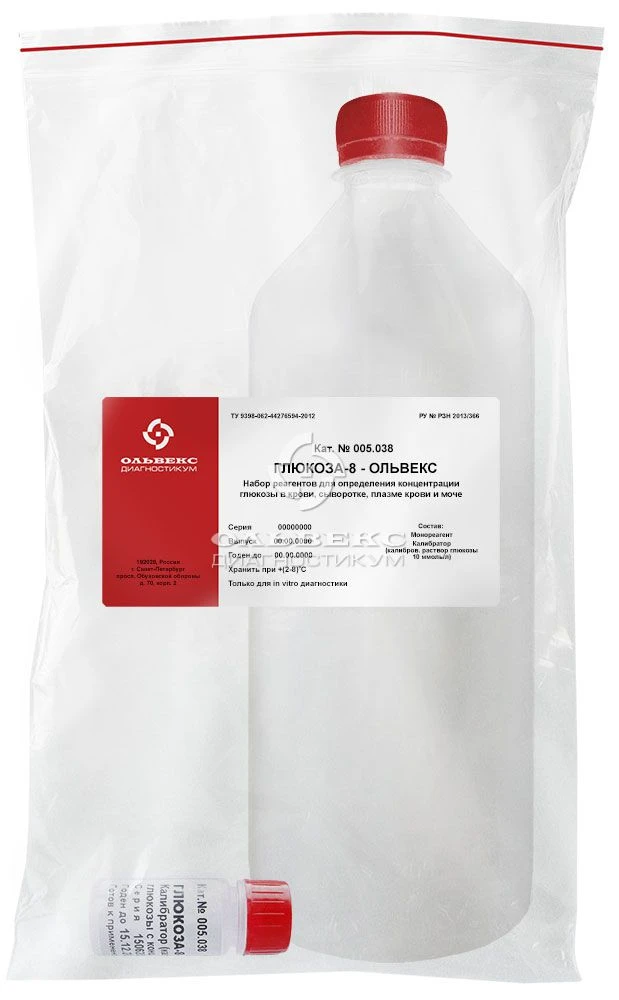 Glucose Testing Reagent Set for Blood and Urine Analysis" (in vitro use) 005.038