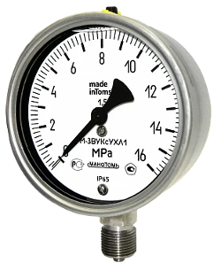 Stainless Steel Manometer M-3VUKs 1.5 for Pressure Measurement