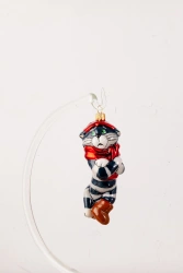 Handcrafted Glass Christmas Tree Ornament "Matroskin