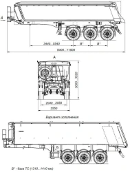 Three-Axle Dump Semi-Trailer AM9560-02 with CEYLAN AS-1210-225-ST-OV Axles, 12 Ton Capacity