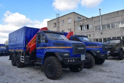 Truck with Crane Manipulator on Ural Chassis INMAN GIRD Type 584