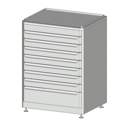 Tool Cabinet with 8 Drawers on Adjustable Legs (625x540x900 mm)