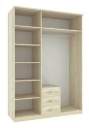 Laminated Particle Board Wardrobe with Closed Shelves and Base Cabinet
