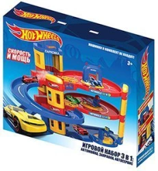 Hot Wheels 3-in-1 Play Set: Car Wash, Fuel Station, Auto Service