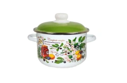 Deep Cylindrical Enamelled Steel Pot, 2-5.5L