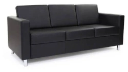 Wooden Frame Sofa with Eco-Leather Upholstery