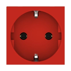 Caduceus Aling Hide Modular Power Socket with Grounding, 16A, 250V, Red, Art. 2311.4