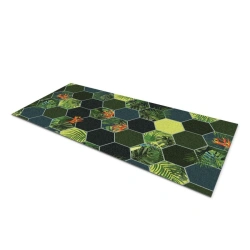 Absorbent Cut-Out Door Mat SHAHINTEX DIGITAL PRINT (18) "Jungle" 60x120 Green