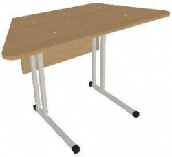 Trapezoidal Table with Metal Frame